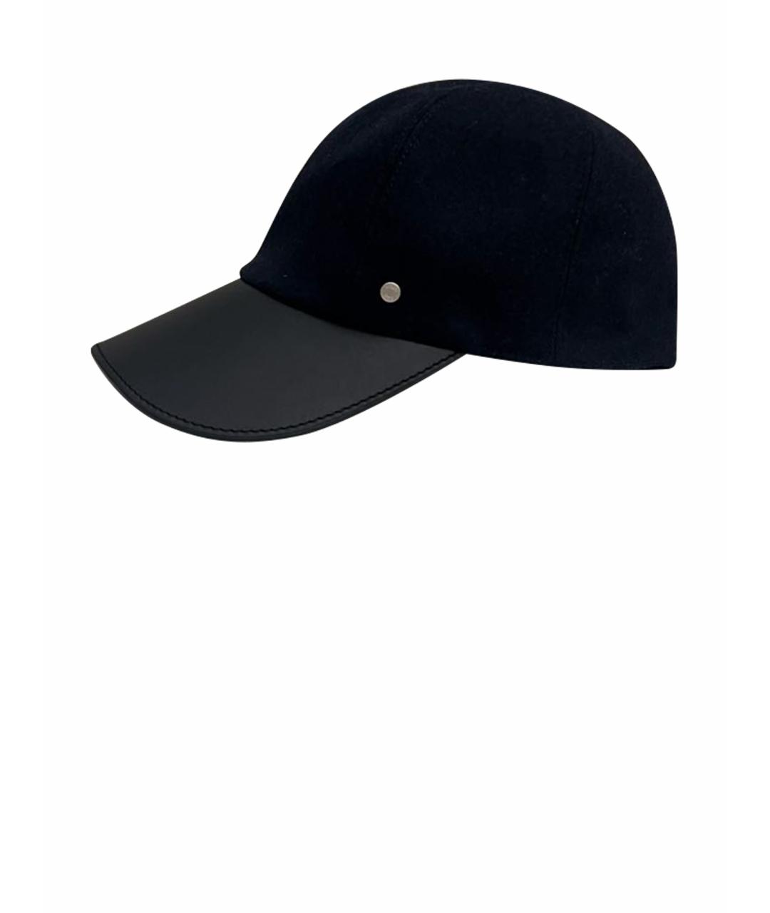 HERMES Темно-синяя кашемировая кепка/бейсболка, фото 1