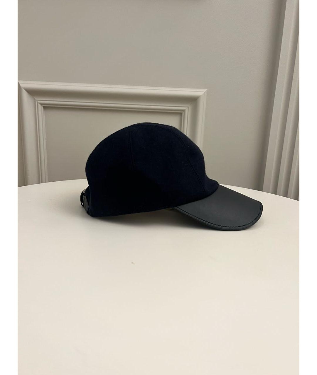 HERMES PRE-OWNED Темно-синяя кашемировая кепка/бейсболка, фото 2