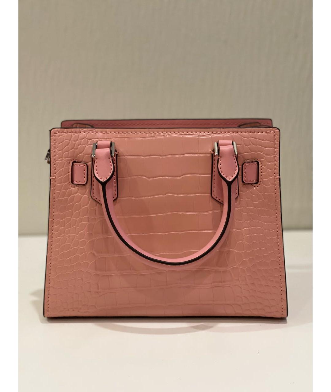 MICHAEL KORS Розовая кожаная сумка с короткими ручками, фото 3