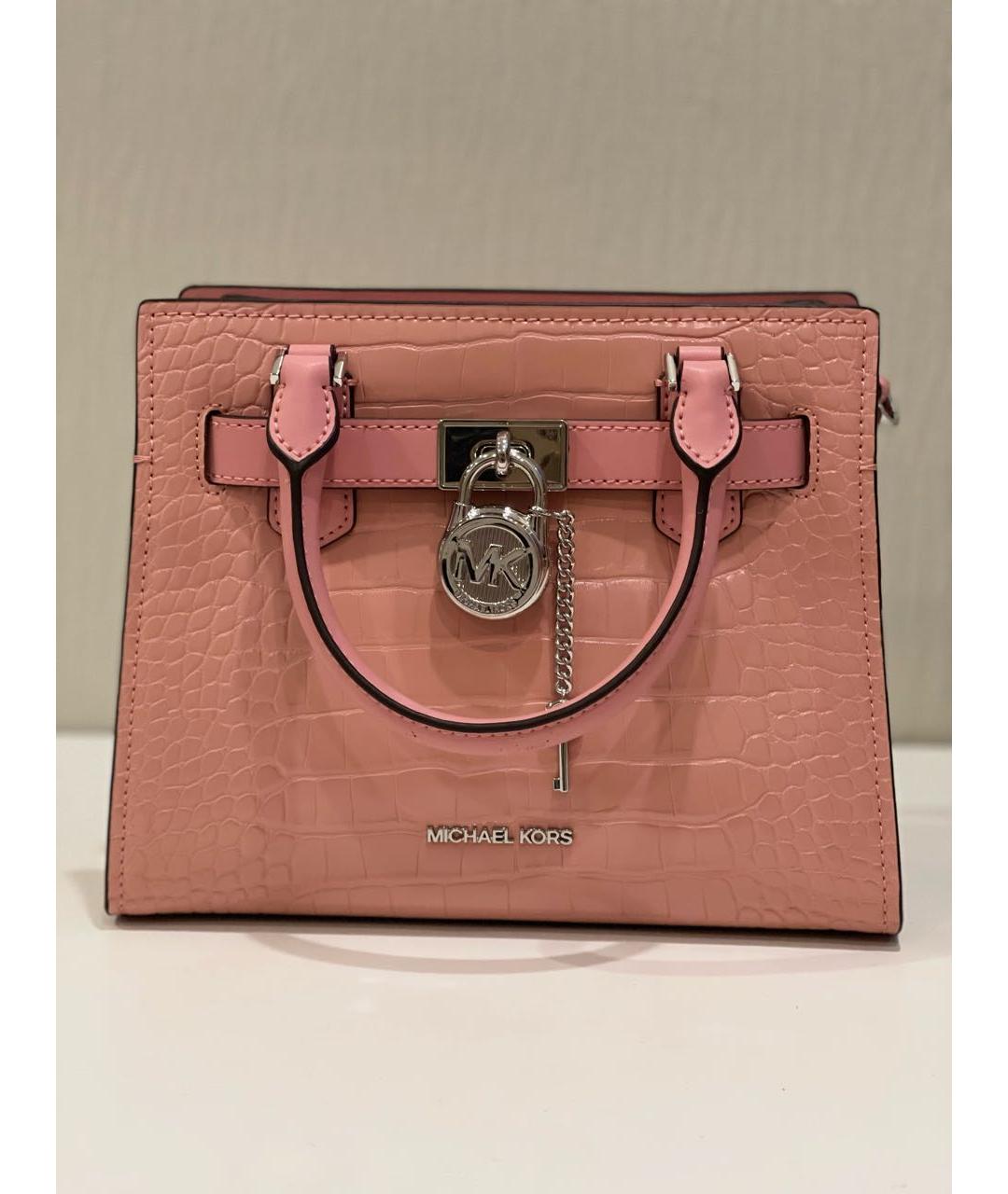 MICHAEL KORS Розовая кожаная сумка с короткими ручками, фото 2