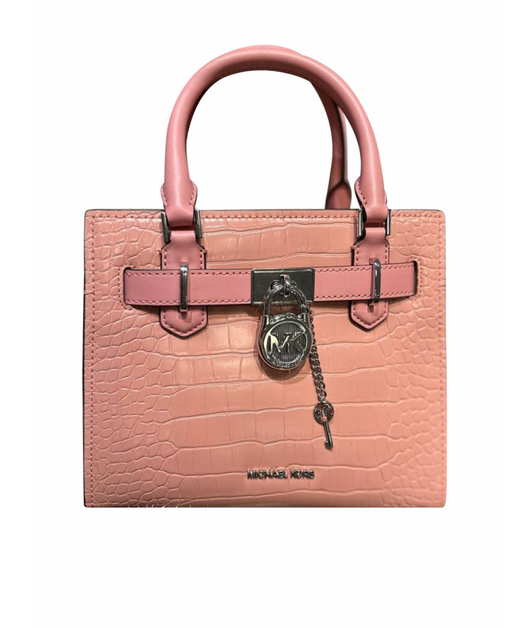 MICHAEL KORS Розовая кожаная сумка с короткими ручками, фото 1
