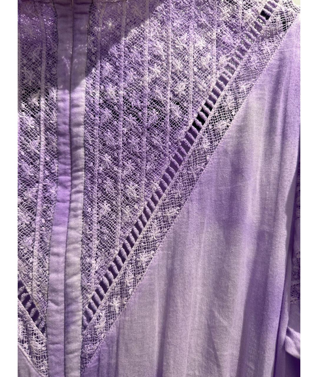 LOVE SHACK FANCY Фиолетовое льняное платье, фото 4
