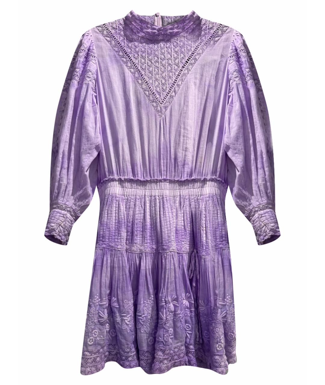 LOVE SHACK FANCY Фиолетовое льняное платье, фото 1