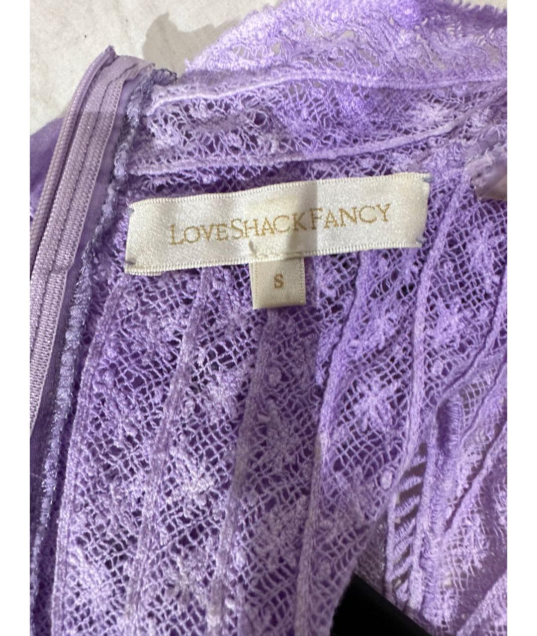 LOVE SHACK FANCY Фиолетовое льняное платье, фото 5