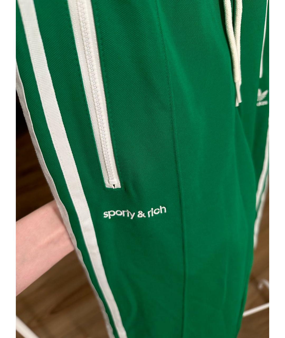 SPORTY AND RICH Зеленые полиэстеровые спортивные брюки и шорты, фото 4