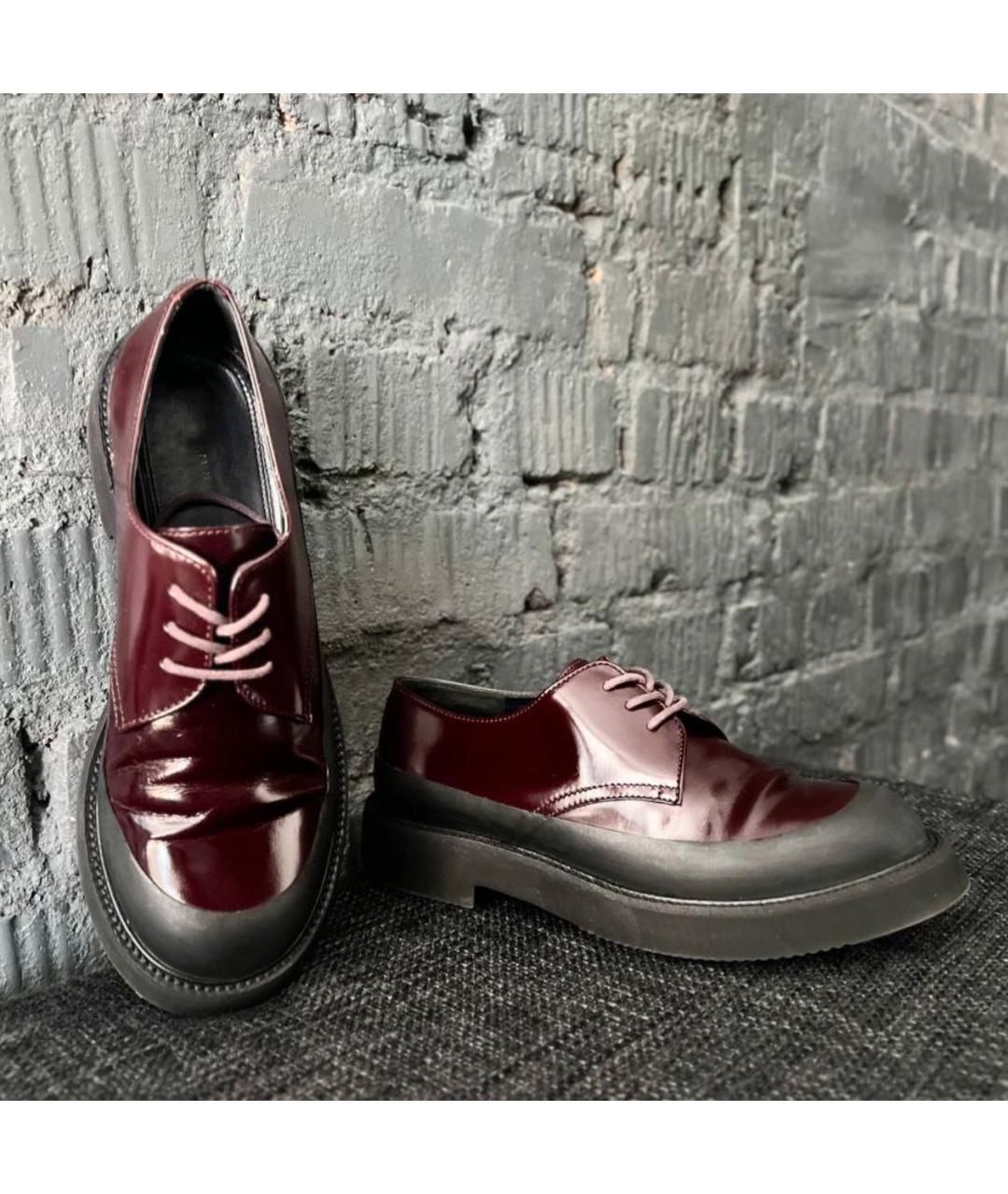 CELINE PRE-OWNED Бордовые ботинки из лакированной кожи, фото 2
