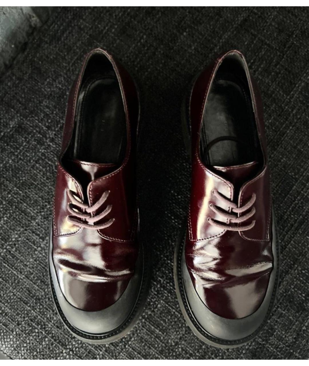 CELINE PRE-OWNED Бордовые ботинки из лакированной кожи, фото 4