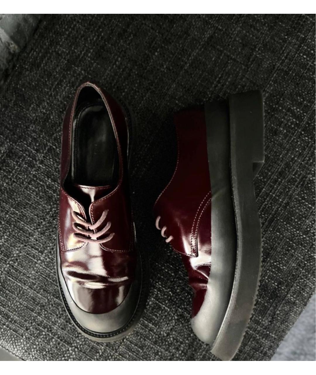 CELINE PRE-OWNED Бордовые ботинки из лакированной кожи, фото 3
