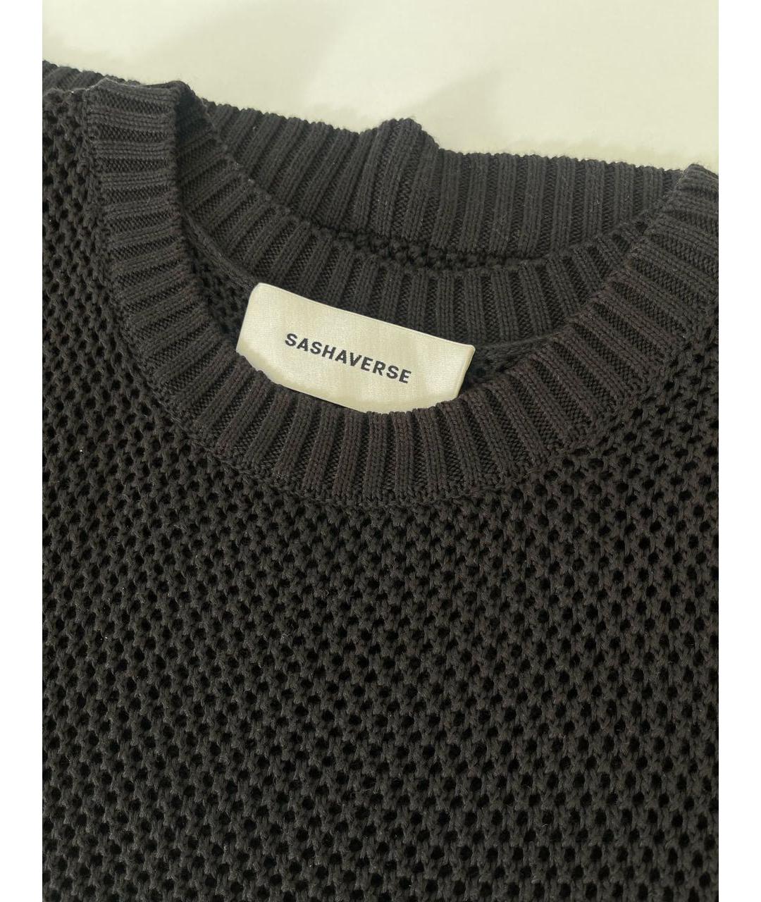 SASHAVERSE Черный хлопковый джемпер / свитер, фото 4