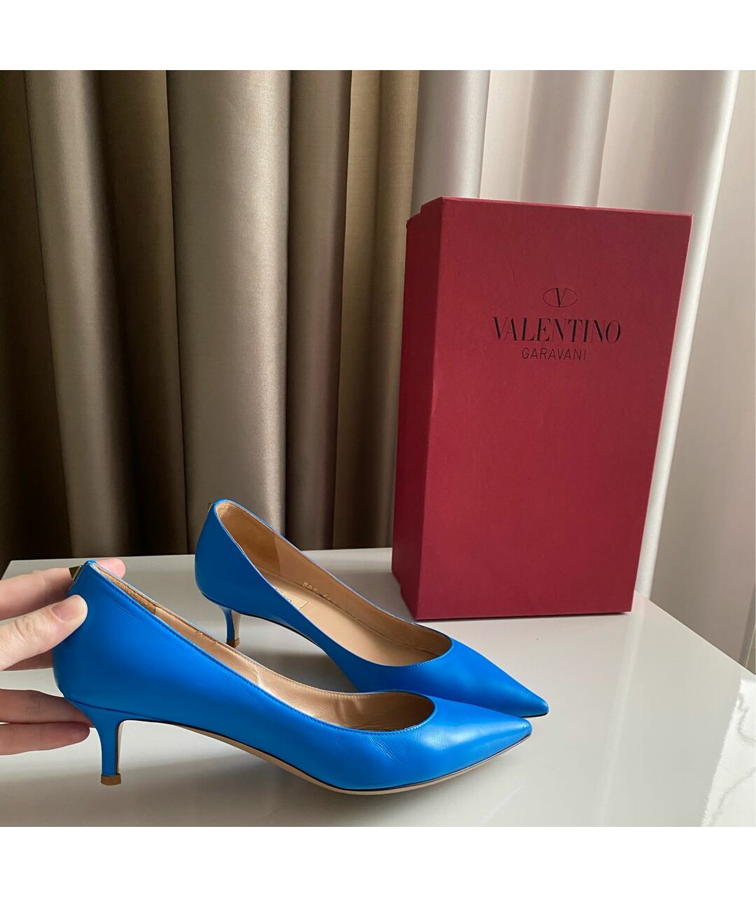 VALENTINO Синие кожаные туфли, фото 7