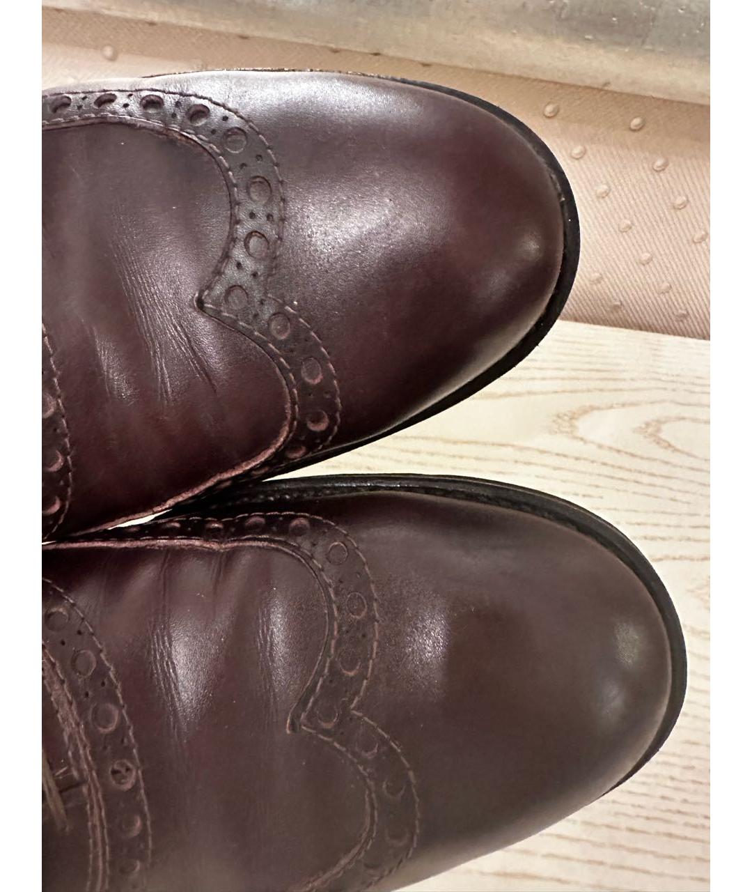 SALVATORE FERRAGAMO Коричневые кожаные туфли, фото 3