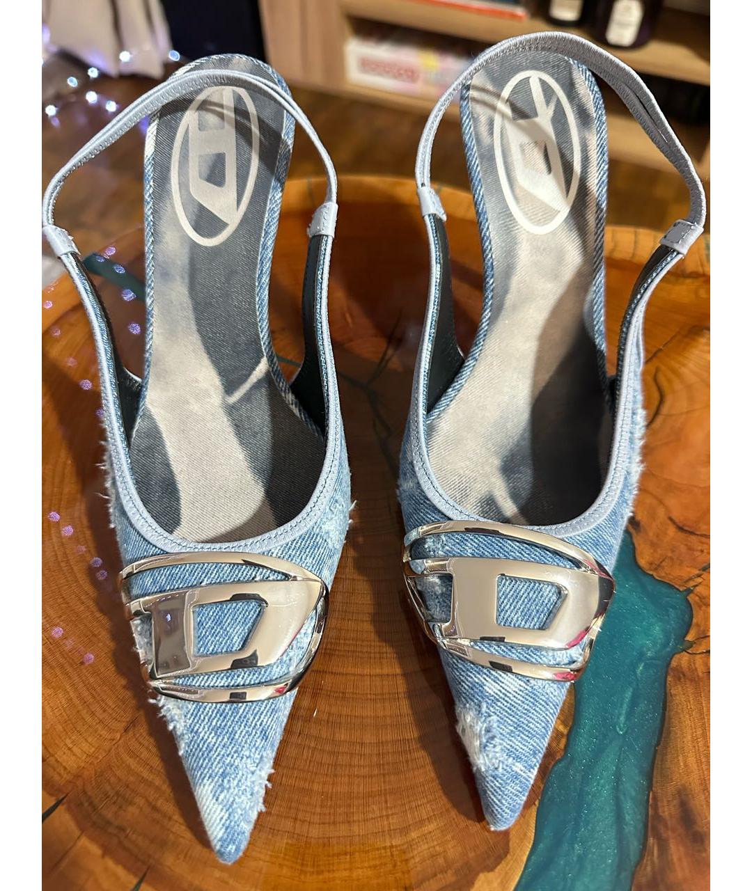 DIESEL Голубые кожаные туфли, фото 2