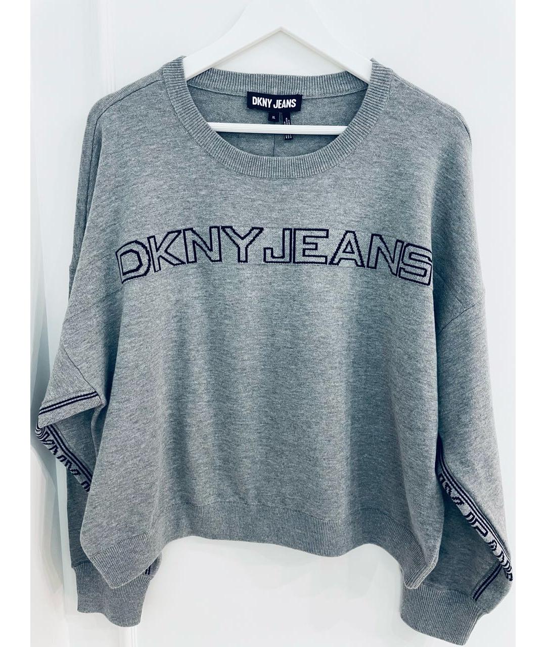 DKNY Серый хлопковый джемпер / свитер, фото 5