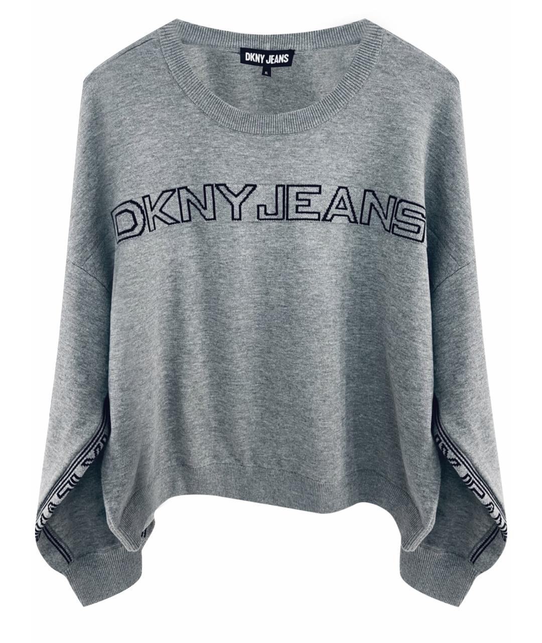 DKNY Серый хлопковый джемпер / свитер, фото 1