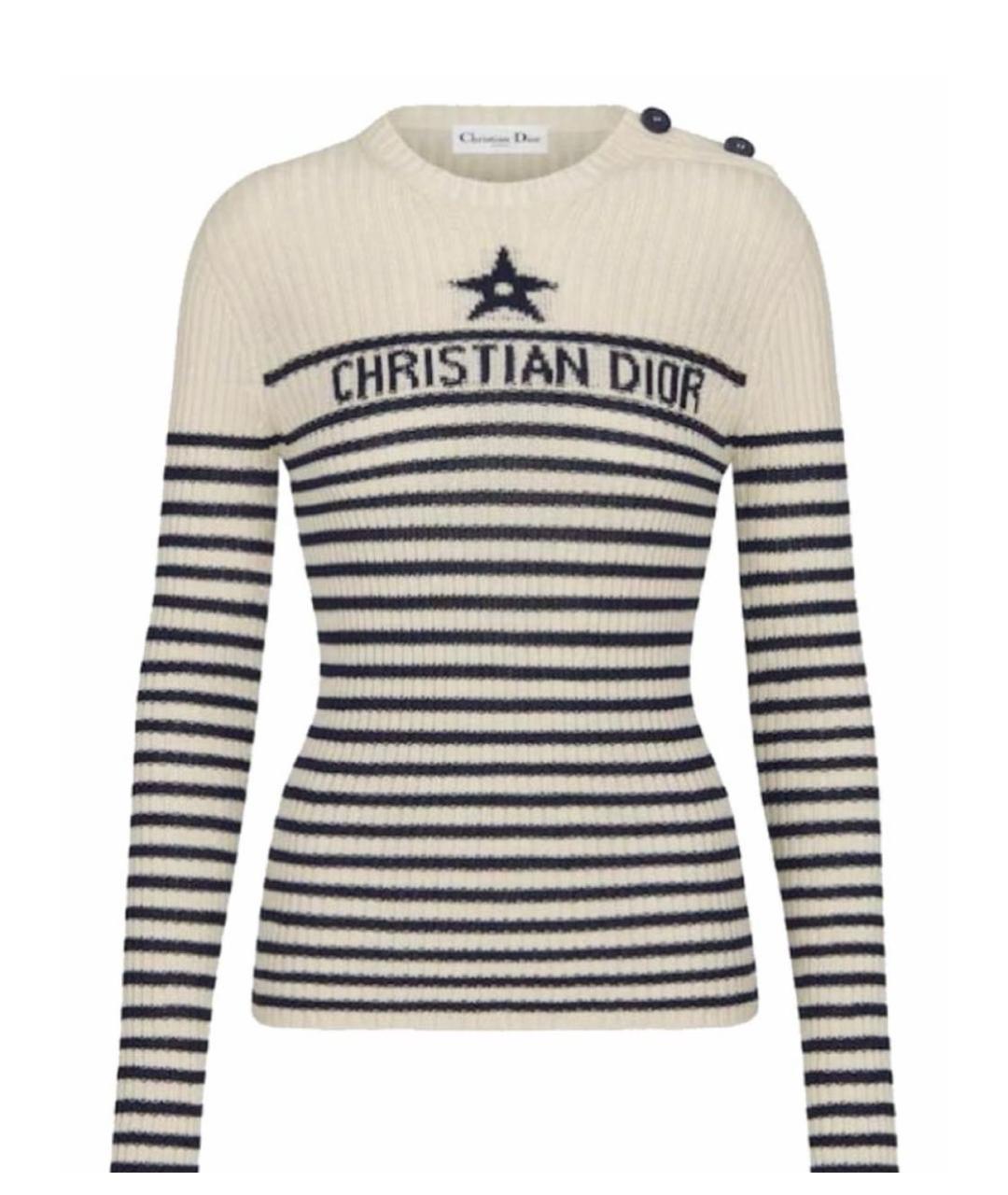 CHRISTIAN DIOR Бежевый хлопковый джемпер / свитер, фото 6