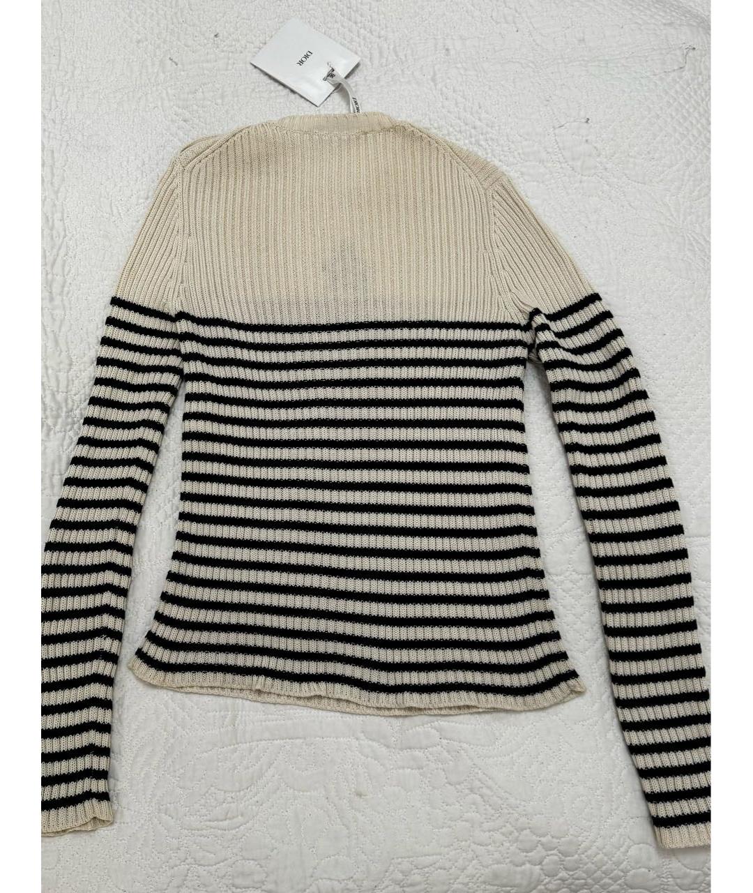 CHRISTIAN DIOR Бежевый хлопковый джемпер / свитер, фото 5