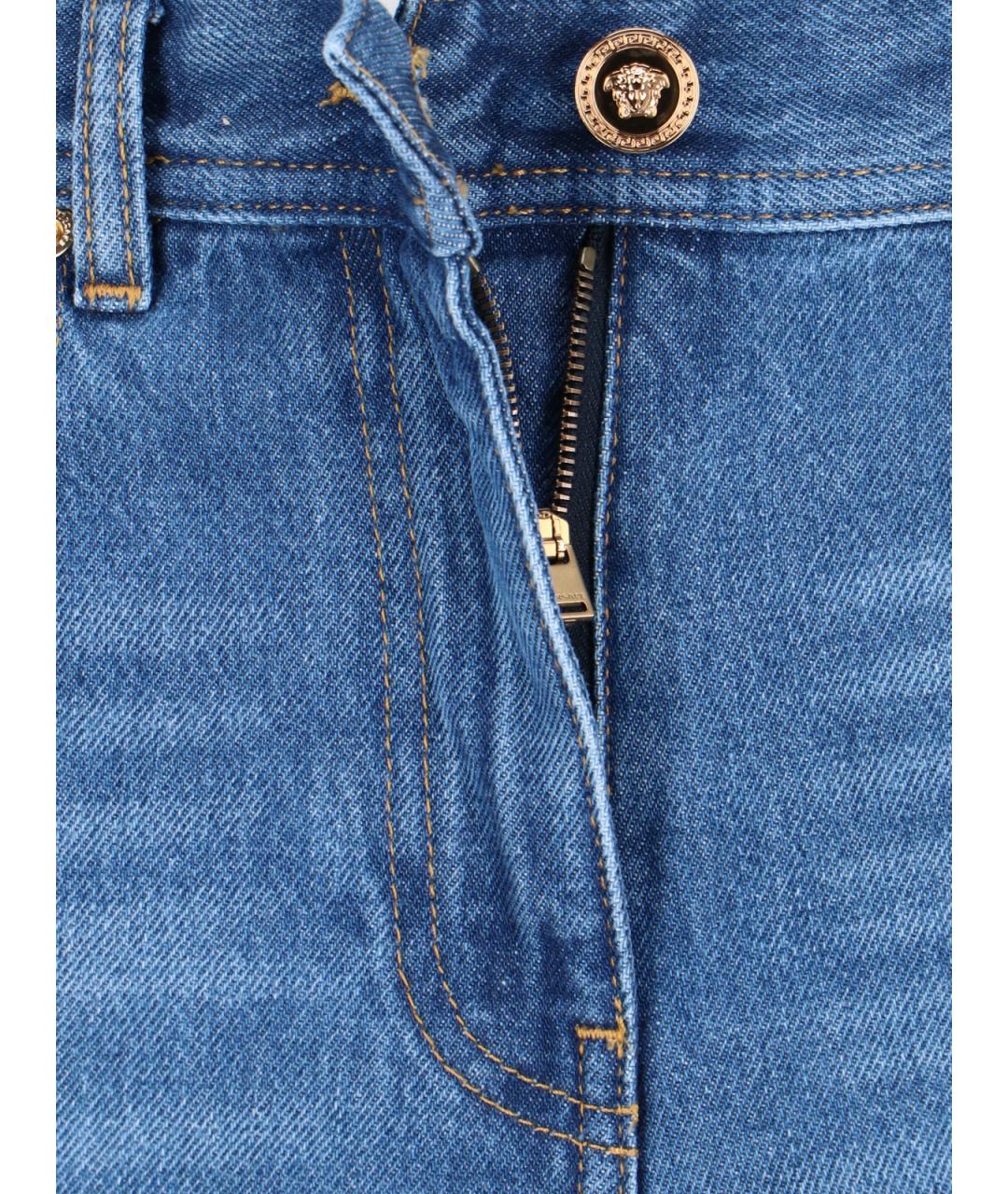 VERSACE Синие прямые джинсы, фото 5