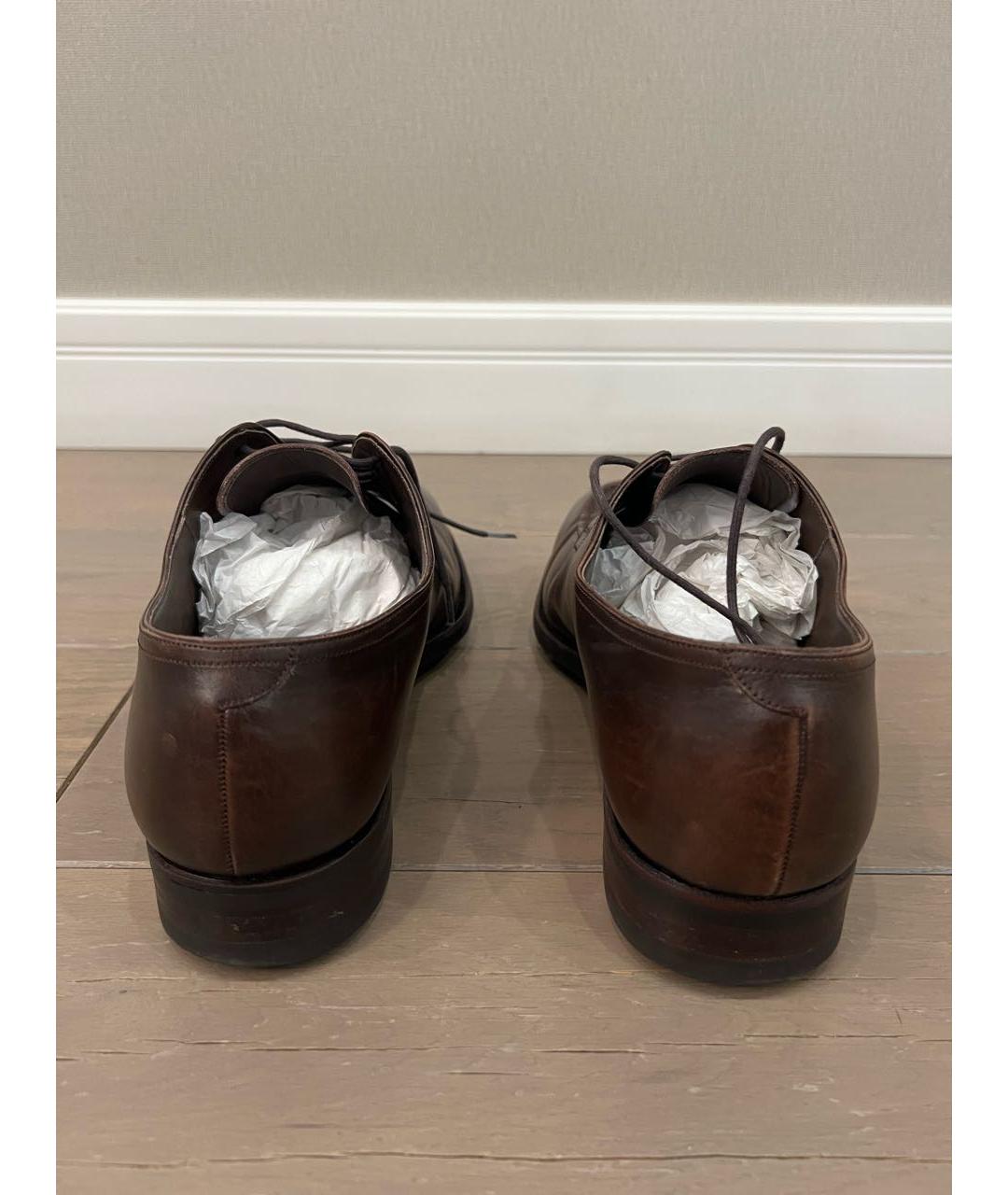 CARMINA Коричневые кожаные низкие ботинки, фото 4