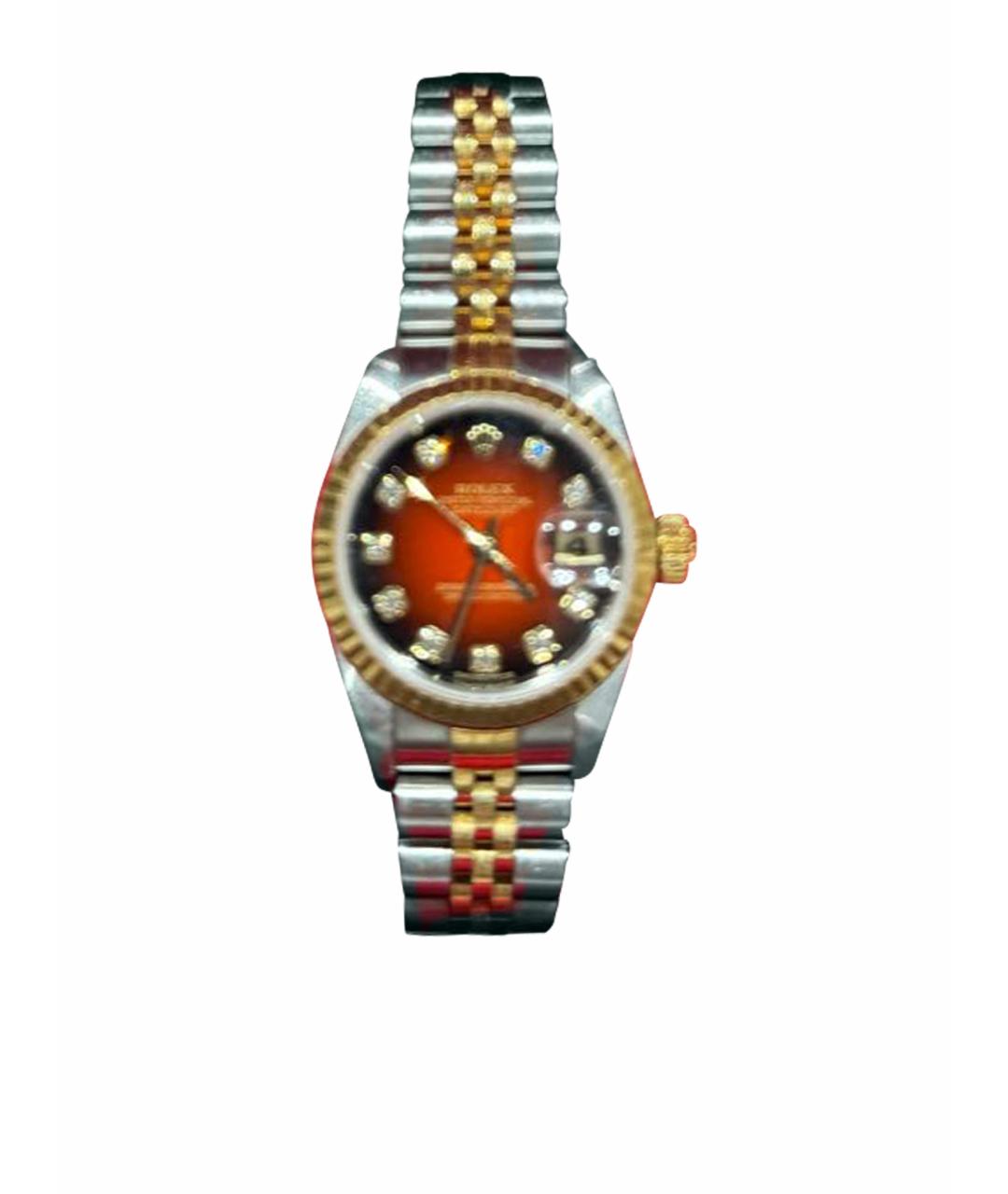 ROLEX Бордовые часы из желтого золота, фото 1