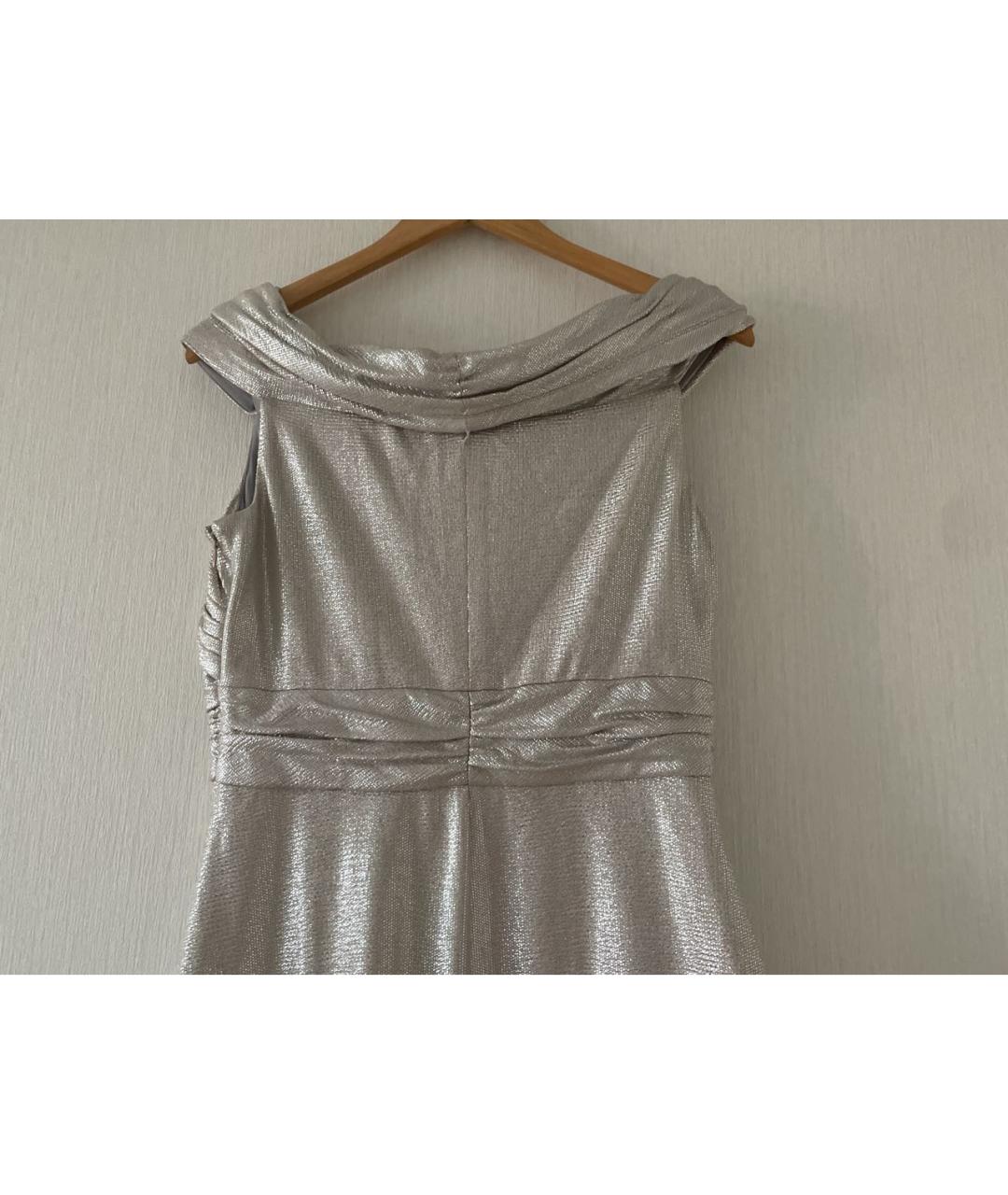 RALPH LAUREN Серебряное вечернее платье, фото 5