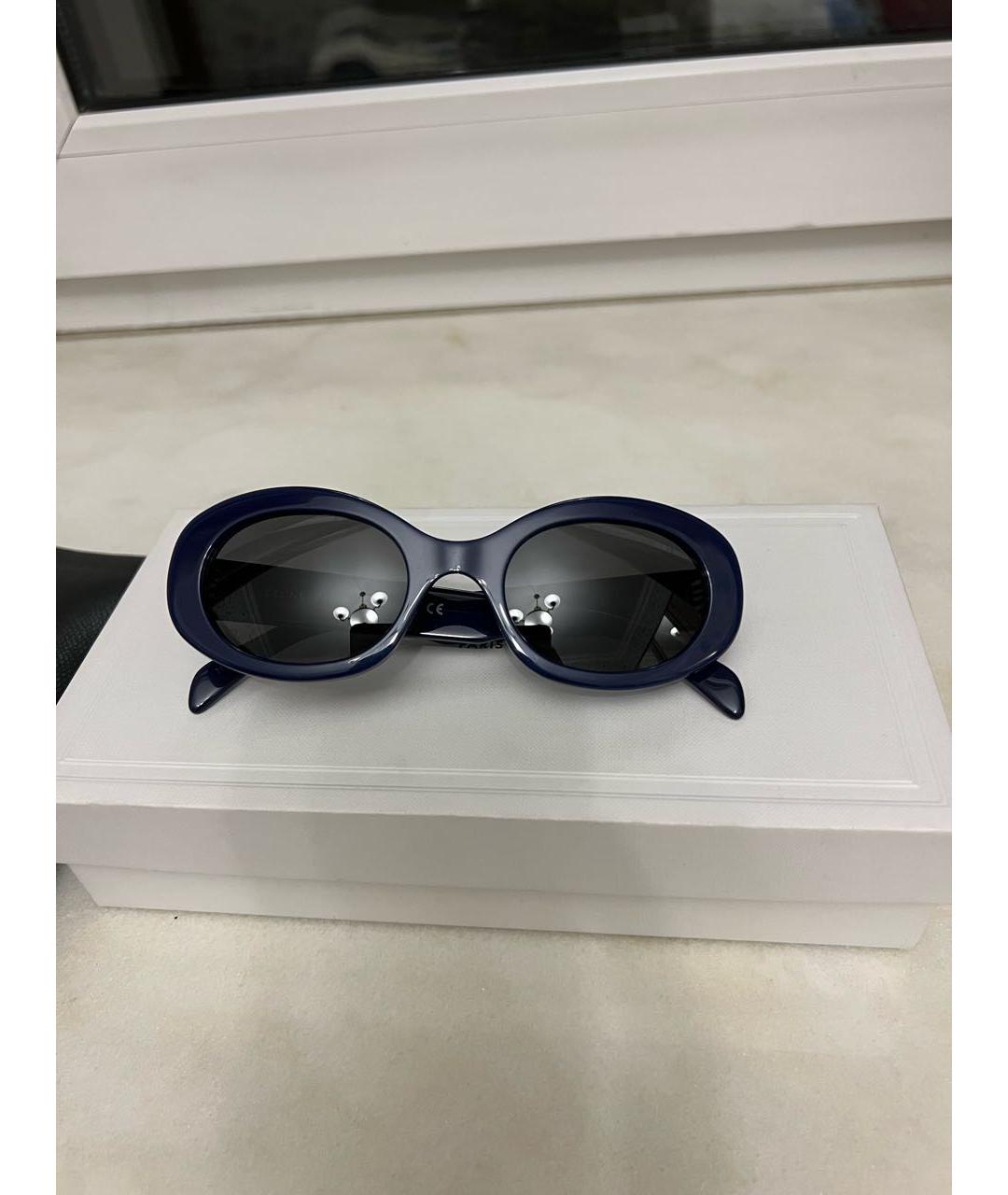 CELINE PRE-OWNED Темно-синие пластиковые солнцезащитные очки, фото 6