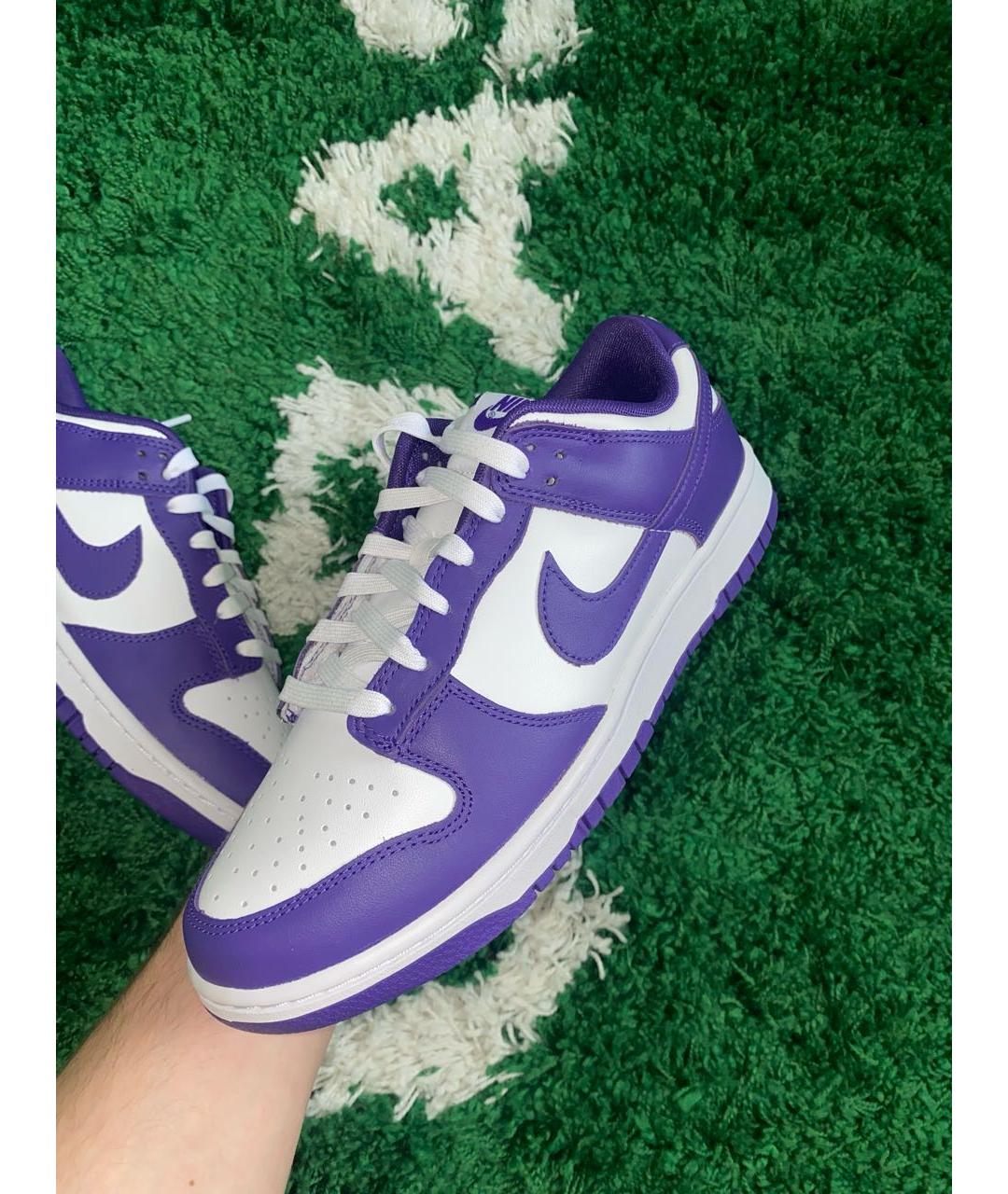 NIKE Фиолетовые кожаные низкие кроссовки / кеды, фото 3