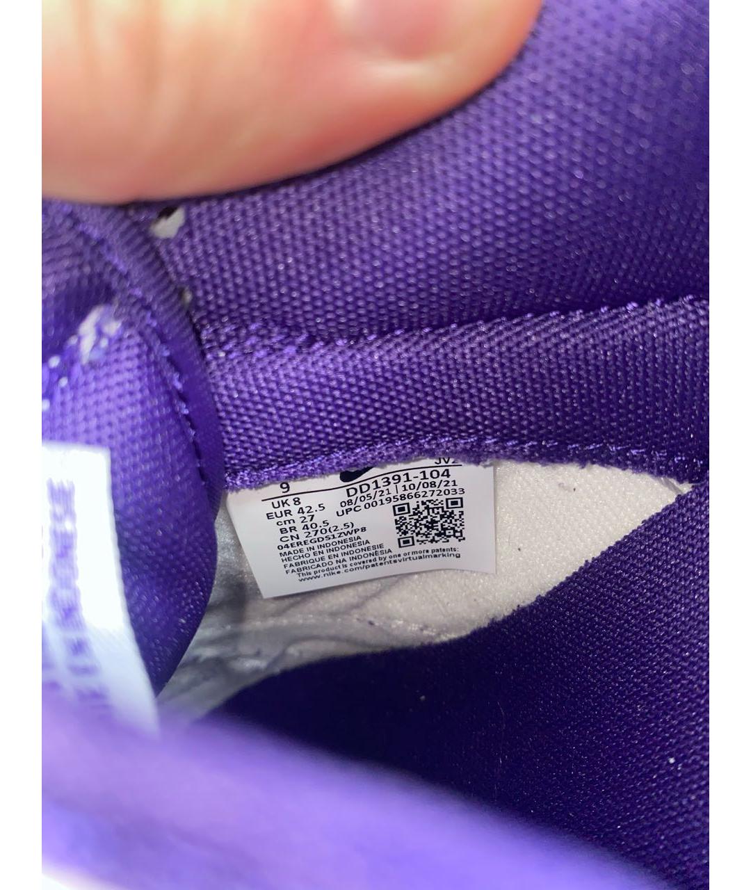 NIKE Фиолетовые кожаные низкие кроссовки / кеды, фото 6