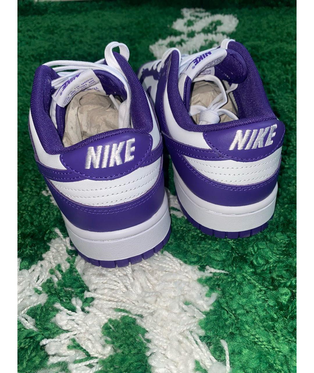NIKE Фиолетовые кожаные низкие кроссовки / кеды, фото 5