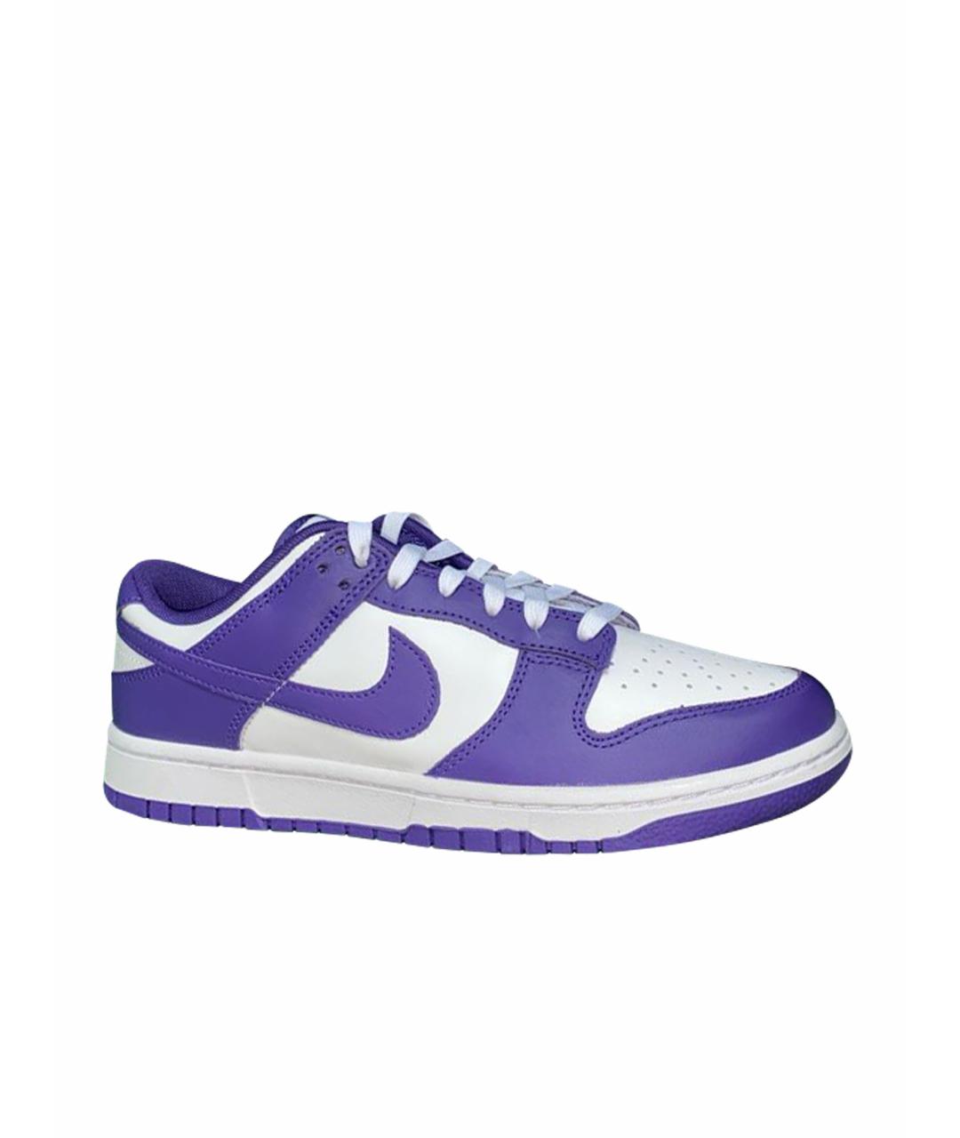 NIKE Фиолетовые кожаные низкие кроссовки / кеды, фото 1