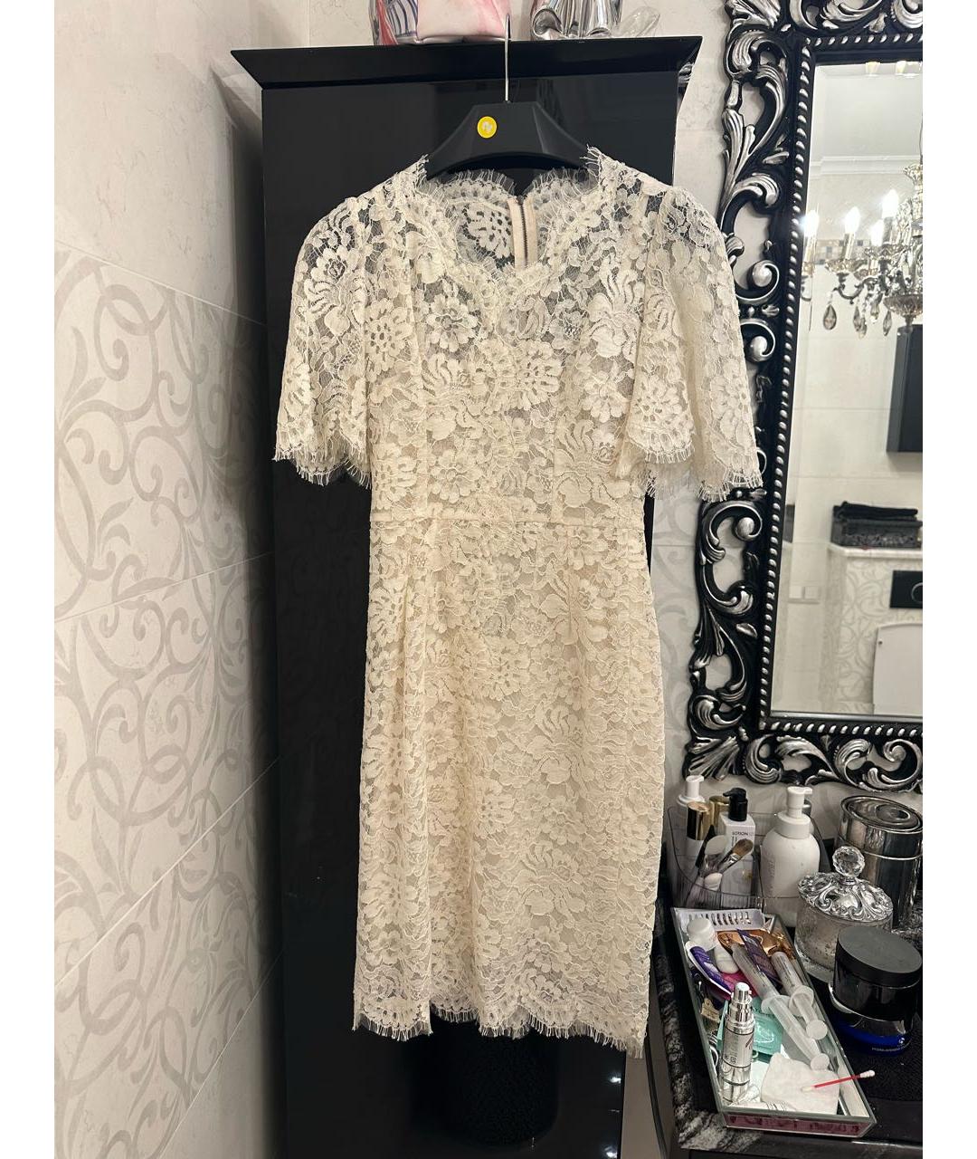 DOLCE&GABBANA Белое кружевное вечернее платье, фото 7