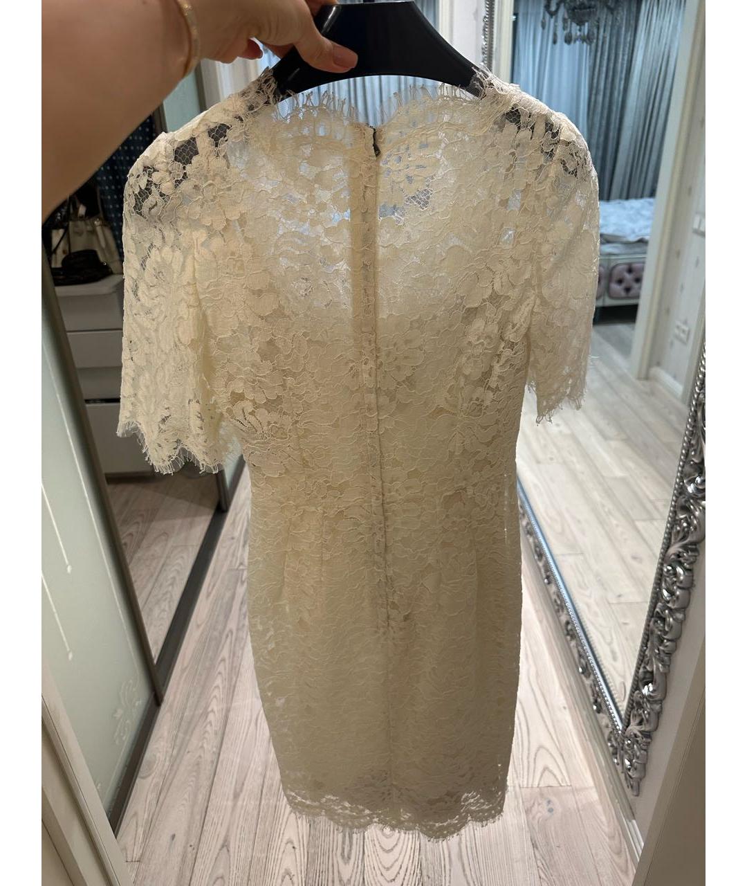 DOLCE&GABBANA Белое кружевное вечернее платье, фото 3