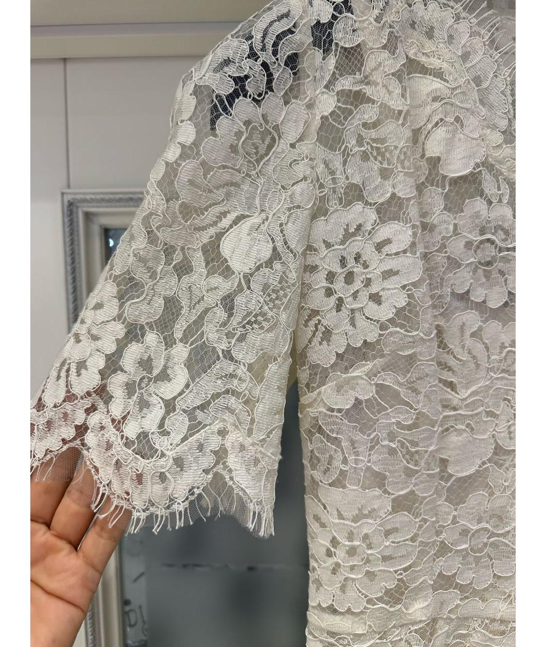 DOLCE&GABBANA Белое кружевное вечернее платье, фото 6