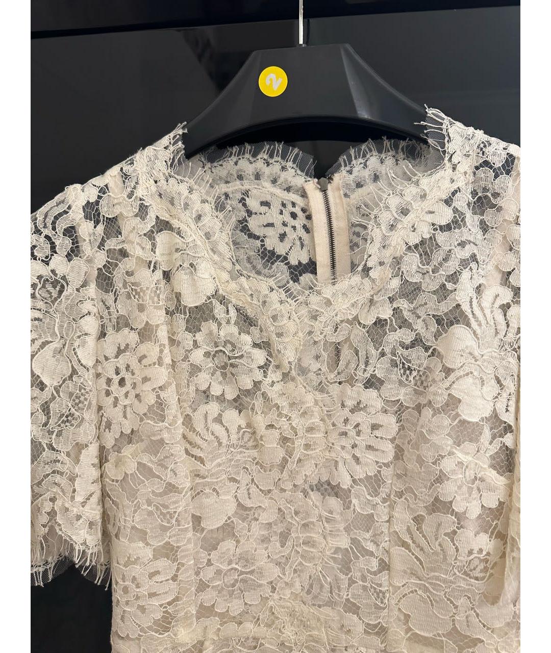 DOLCE&GABBANA Белое кружевное вечернее платье, фото 2