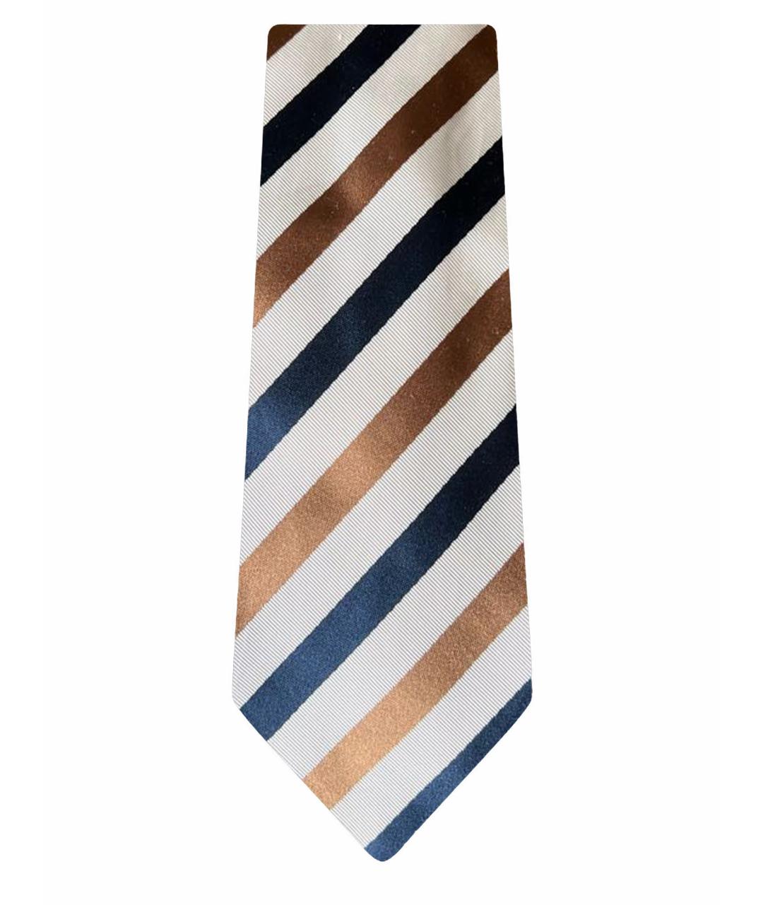 ERMENEGILDO ZEGNA Бежевый шелковый галстук, фото 1