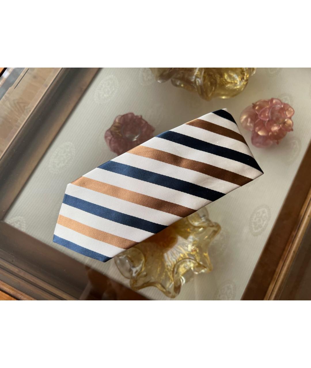 ERMENEGILDO ZEGNA Бежевый шелковый галстук, фото 2
