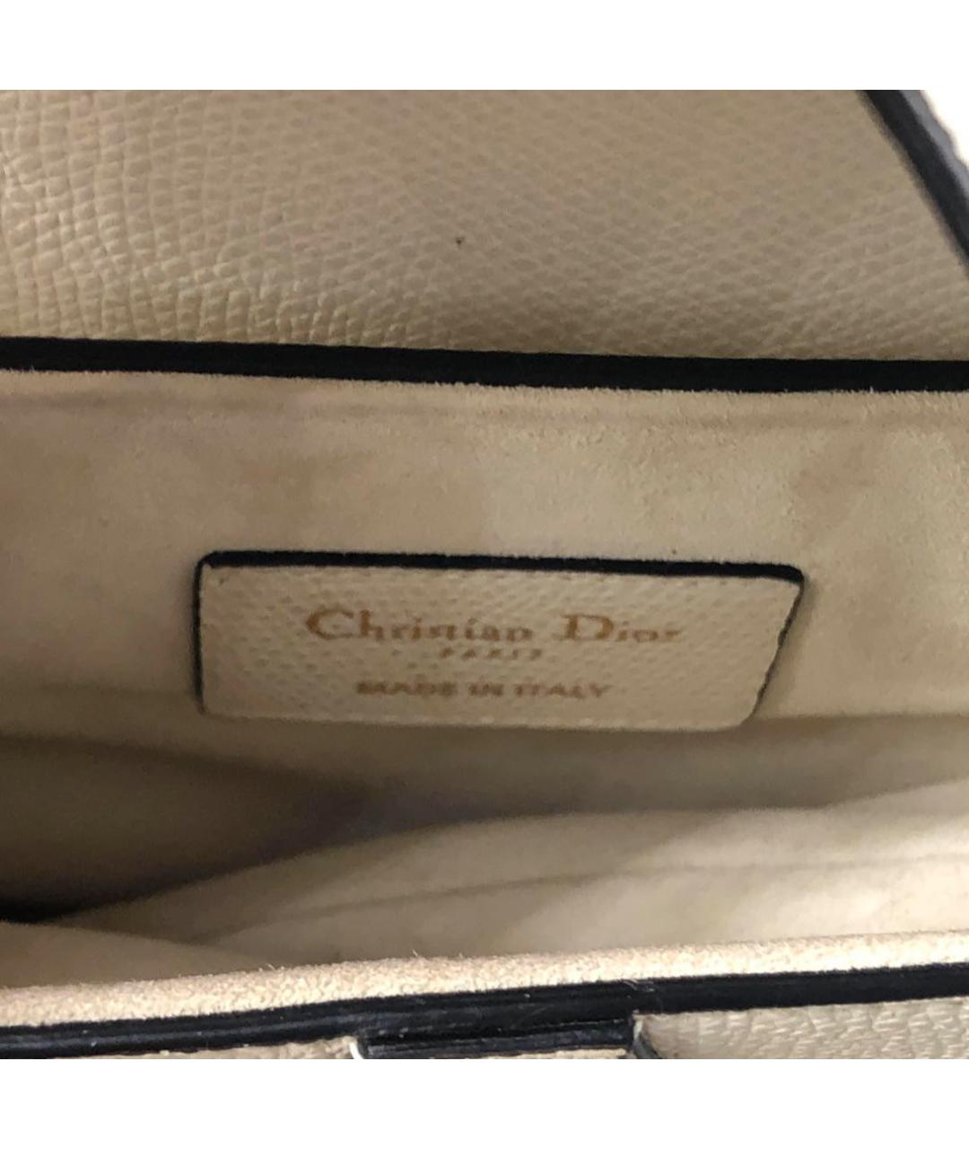 CHRISTIAN DIOR Белая кожаная сумка с короткими ручками, фото 5