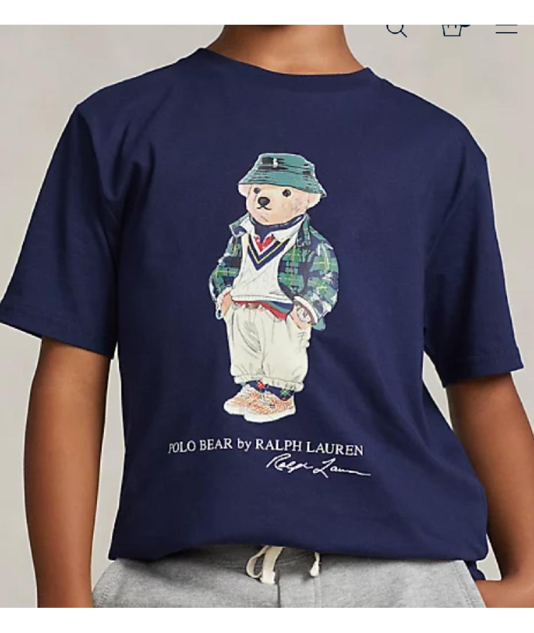 POLO RALPH LAUREN Темно-синяя хлопковая детская футболка, фото 7