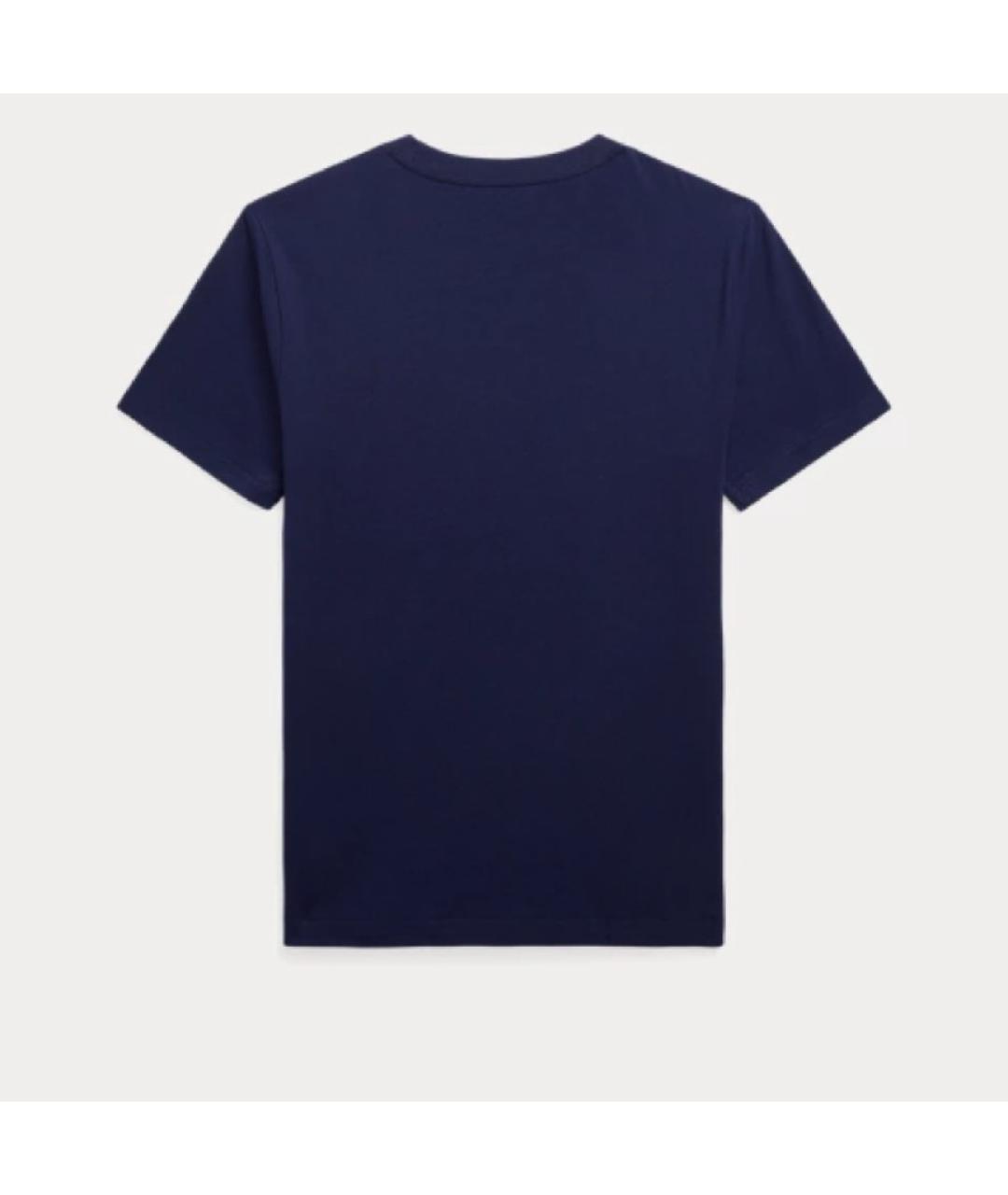 POLO RALPH LAUREN Темно-синяя хлопковая детская футболка, фото 2