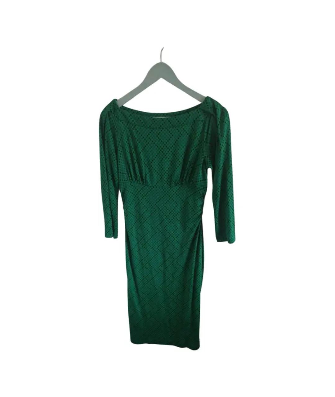 DIANE VON FURSTENBERG Зеленые шелковое повседневное платье, фото 9