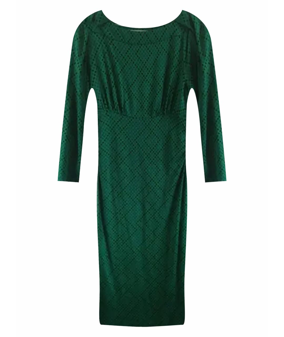 DIANE VON FURSTENBERG Зеленые шелковое повседневное платье, фото 1
