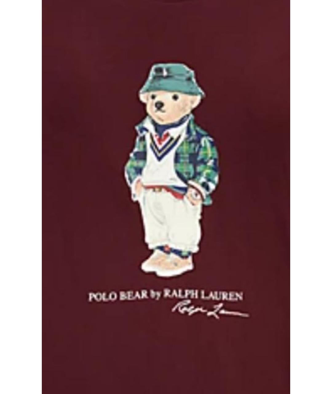 POLO RALPH LAUREN Бордовая хлопковая детская футболка, фото 4