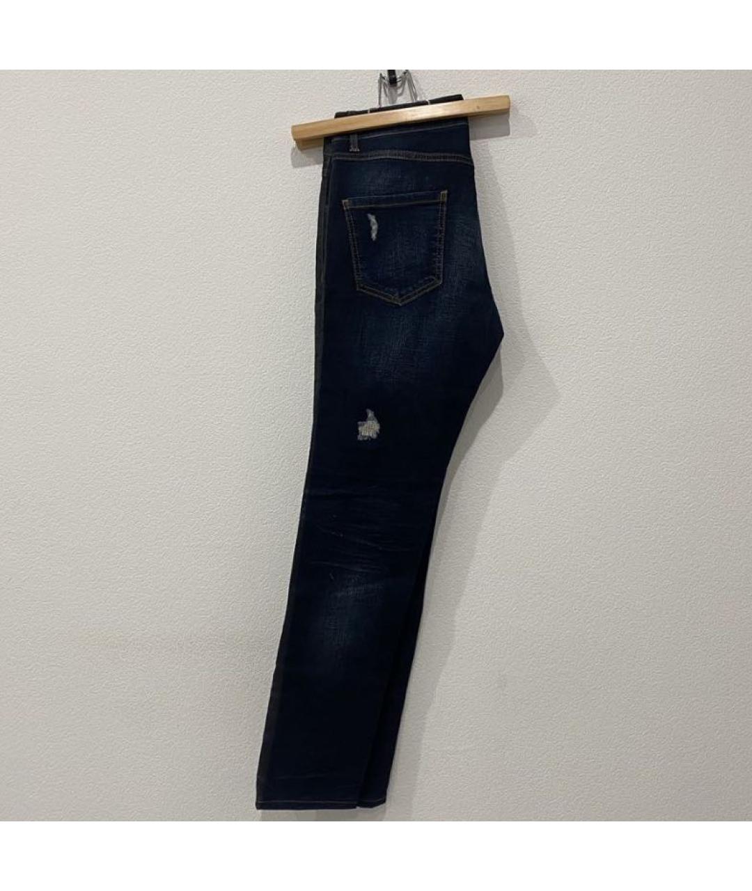 PHILIPP PLEIN Темно-синие прямые джинсы, фото 3