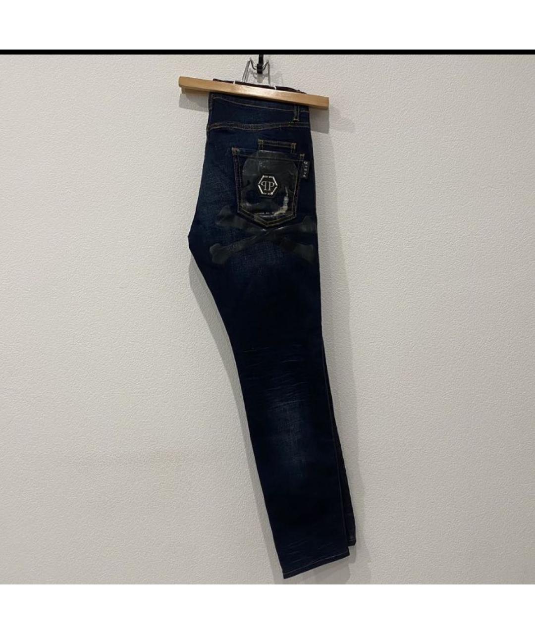 PHILIPP PLEIN Темно-синие прямые джинсы, фото 2