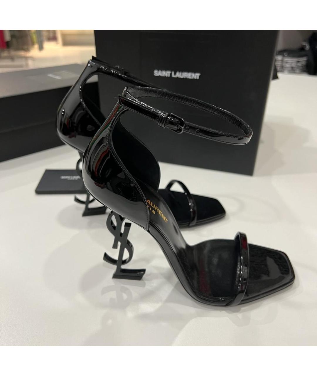 SAINT LAURENT Черные босоножки, фото 2