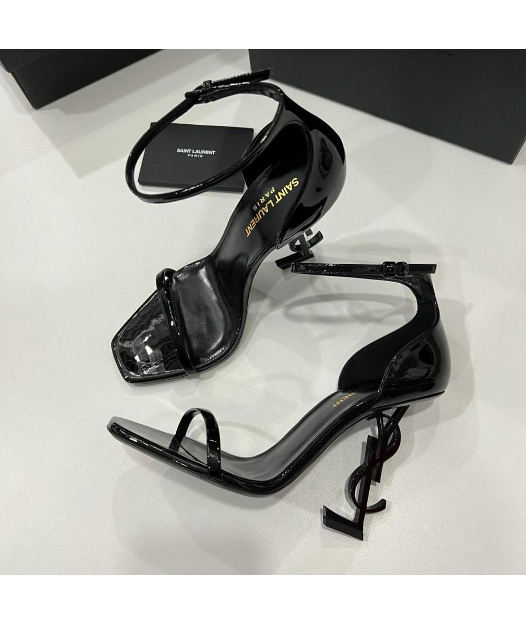 SAINT LAURENT Черные босоножки, фото 5