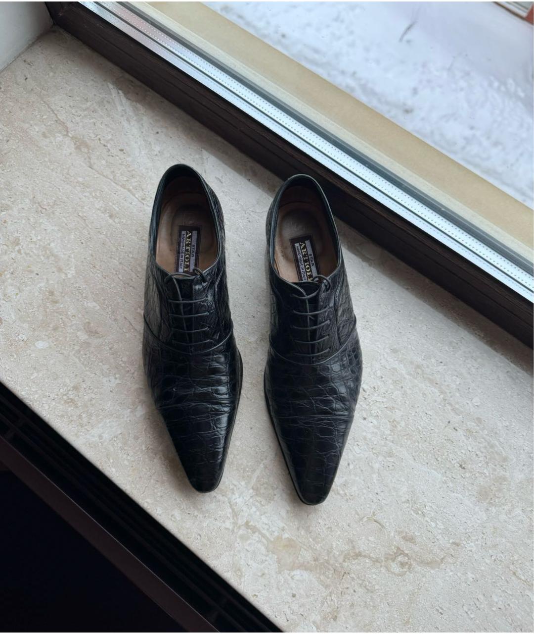 ARTIOLI Черные кожаные туфли, фото 2