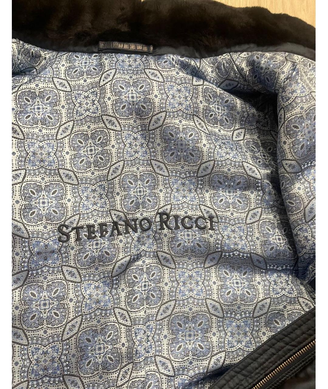 STEFANO RICCI Темно-синий кожаный жилет, фото 3