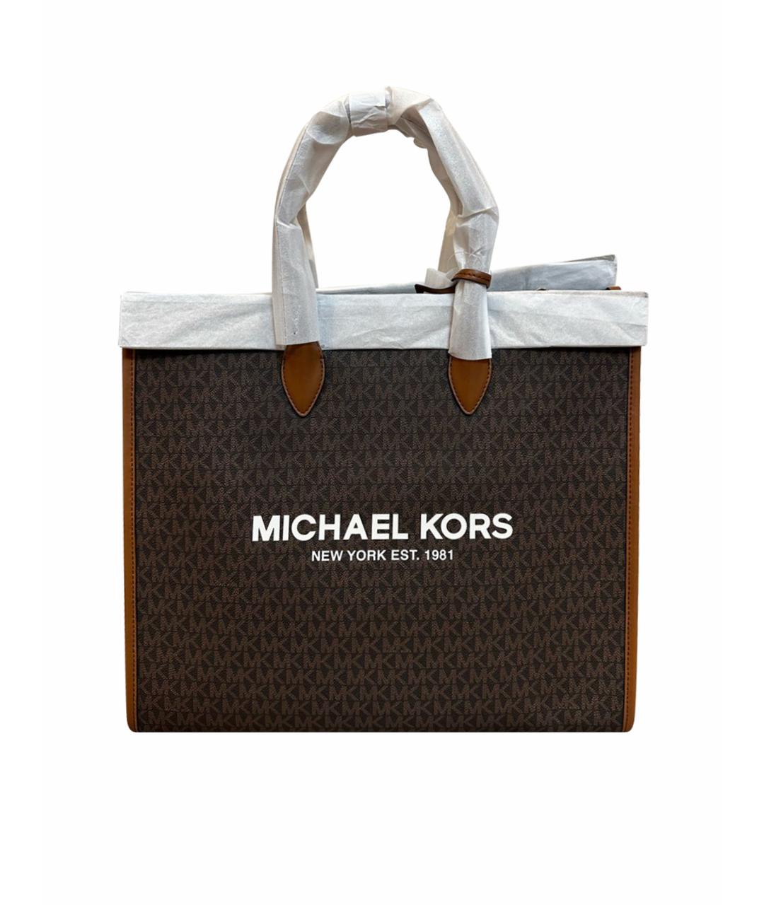 MICHAEL KORS Коричневая кожаная сумка тоут, фото 1