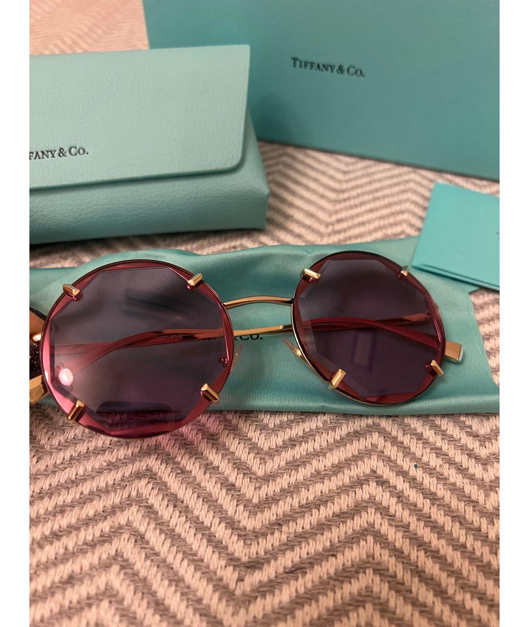 TIFFANY&CO Фиолетовые металлические солнцезащитные очки, фото 3