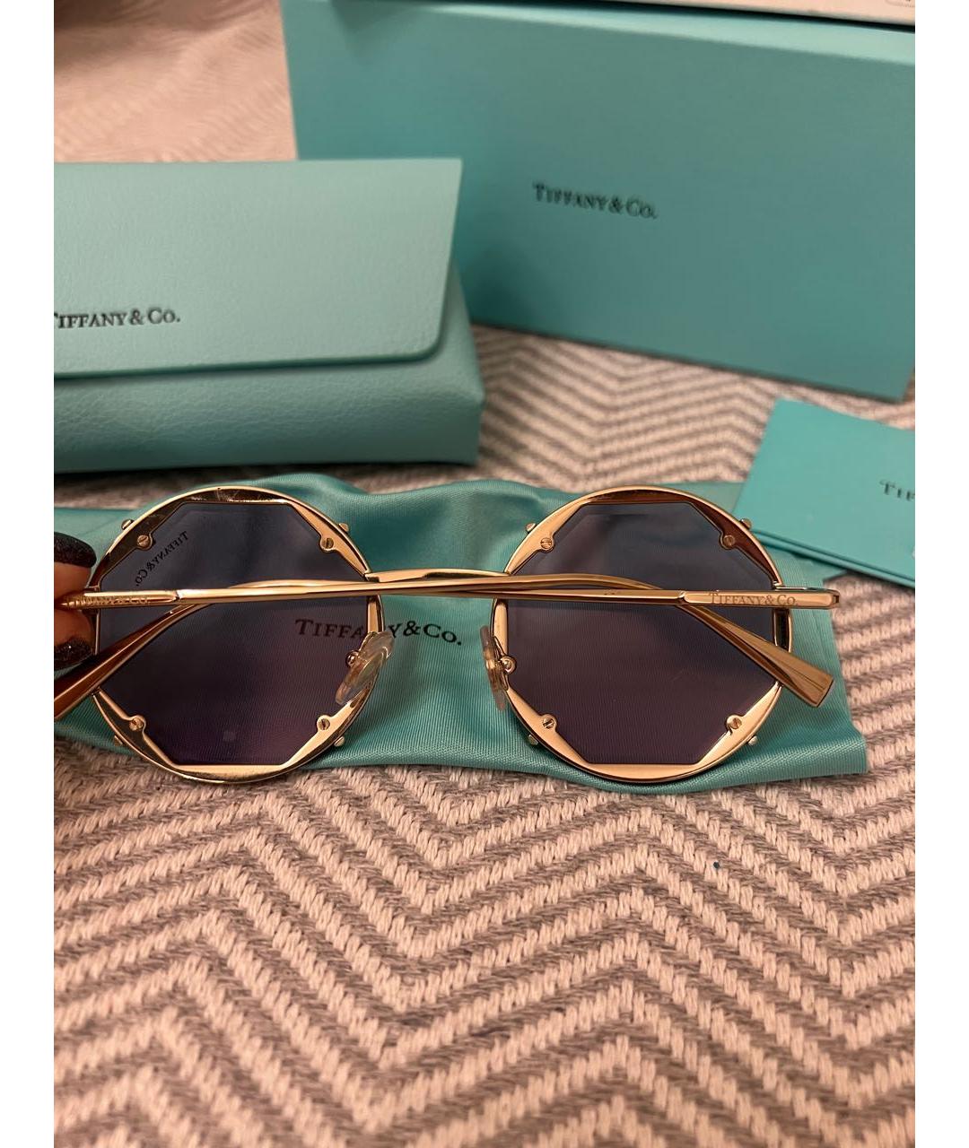 TIFFANY&CO Фиолетовые металлические солнцезащитные очки, фото 4